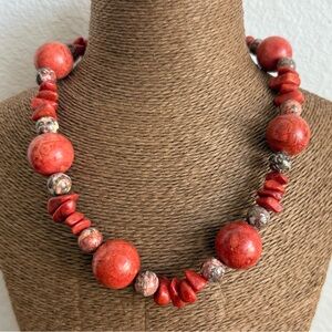 Jasper (Red, Brecciated and Leopard Skin) Bead Necklace